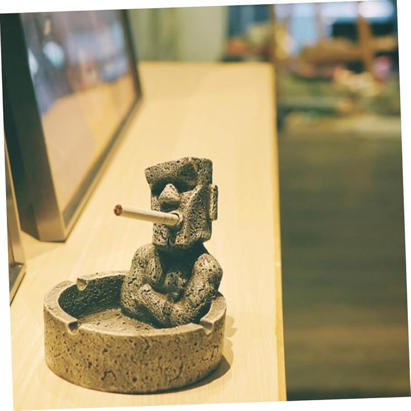 Cabilock Retro Moai Resin Ashtray For Bar Home Decor Living Room Ornament - Image 5